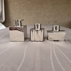 3 Michael Graves Design Silver Nickel Plated Candle Holders Tea Lights Modern